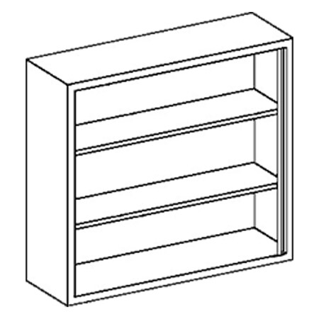 Blickman Wall Cabinet 35"W x 30"H x 13"D Open Face w/(2) S/S Adj Shelves G35LS